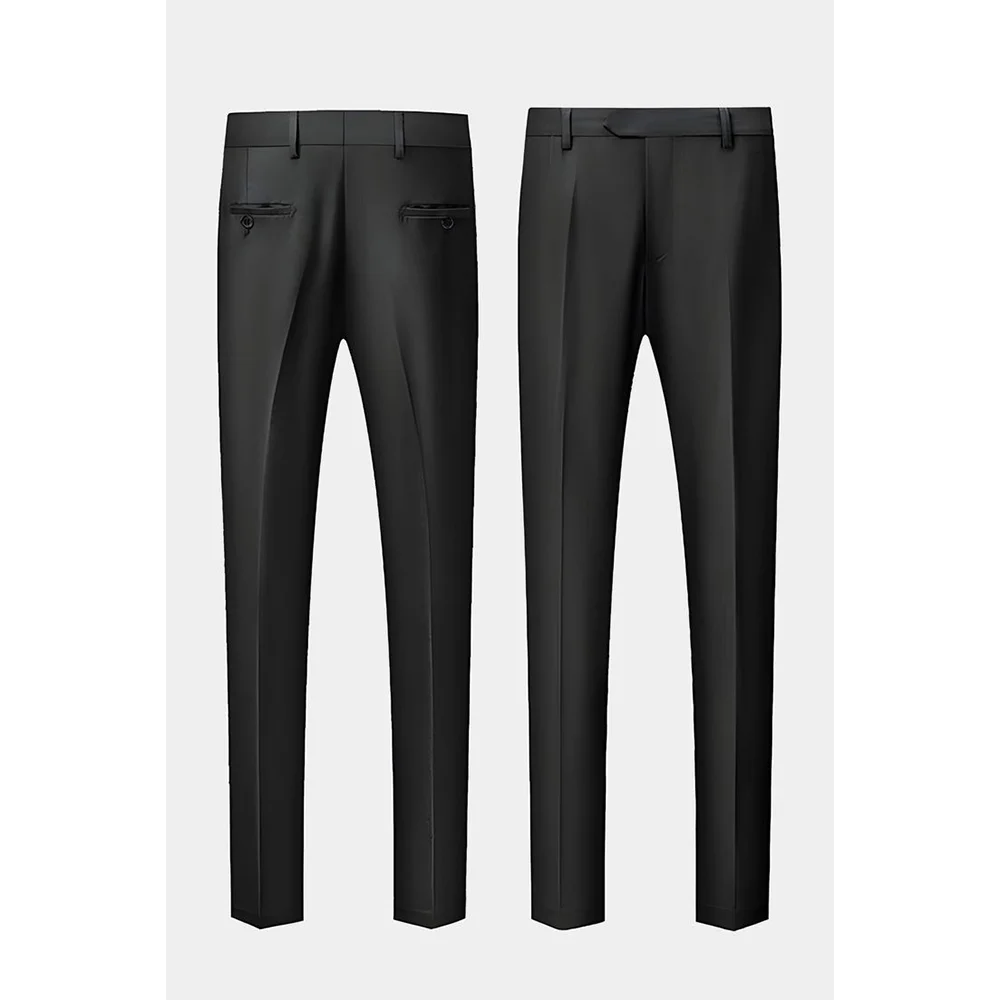 Black Men's 2 Piecs Suits Blazer Pants Single Breasted Daily Work Business Casual Party Suit Set Traje De Hombre Elegante