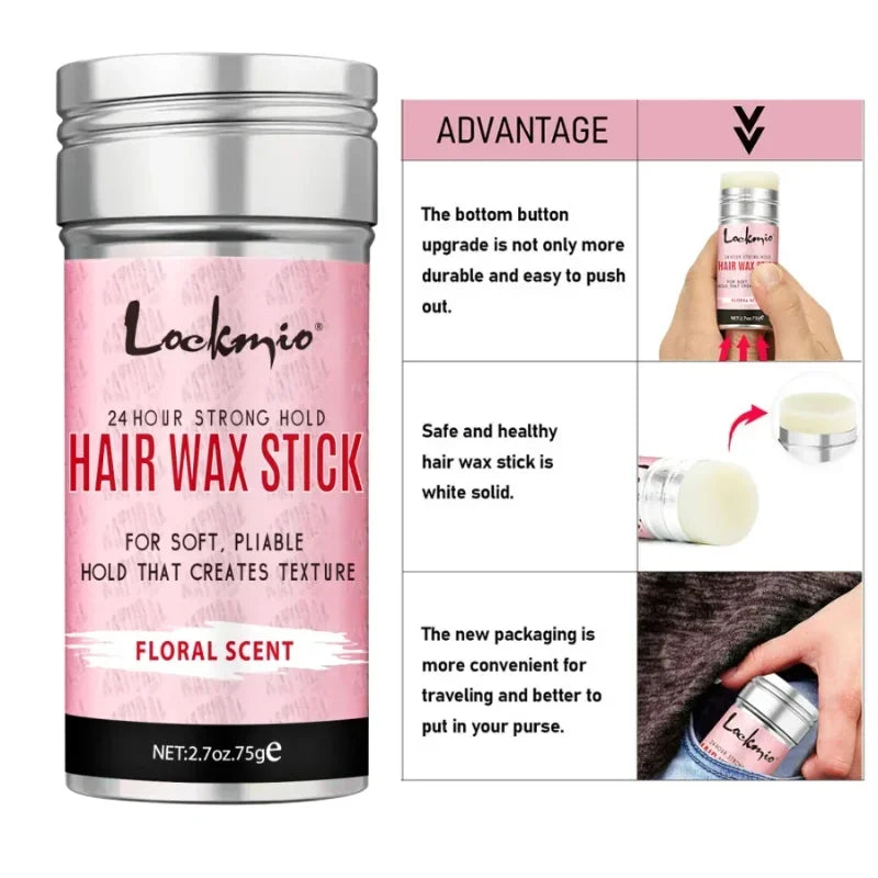 Professional Styling Wax Kit for Women, Anti-frizz Pomade, Smoothing, Broken Back Hair Mud, Messy Hairs Control Wax Rod