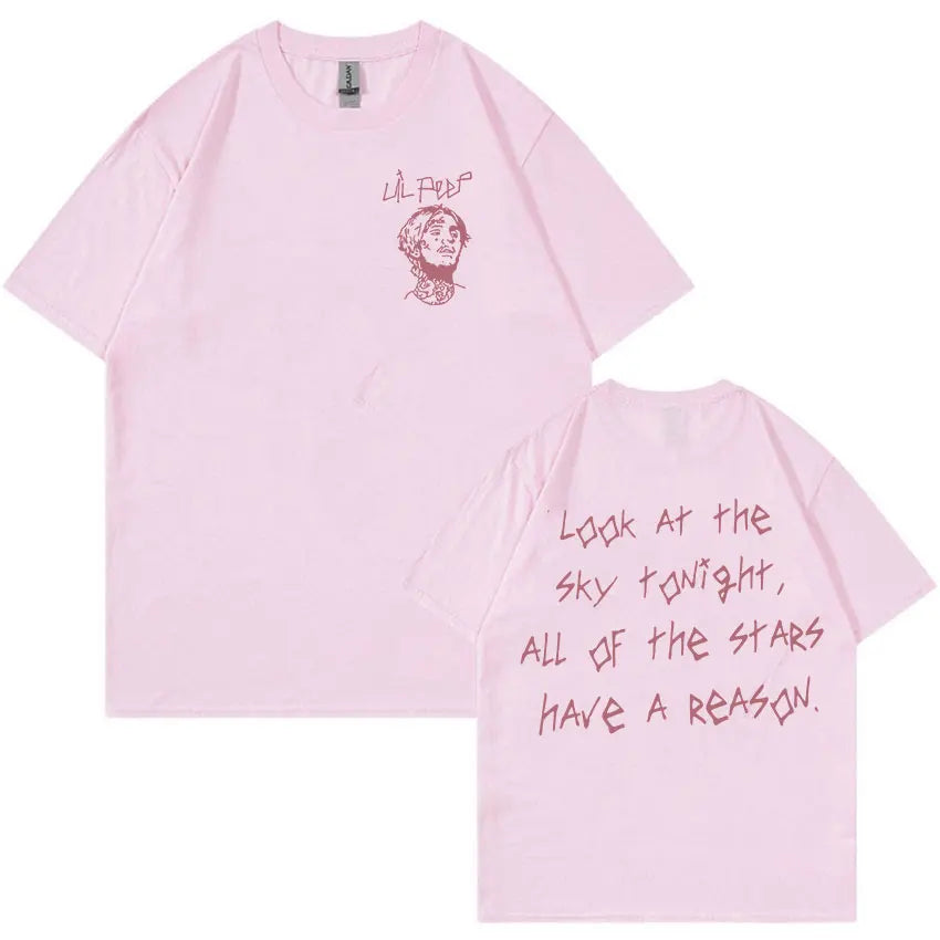Rapper Lil Peep Tour Concert  Graphic T Shirt Men's Fashion Cotton Short Sleeve T-shirt Unisex Hip Hop Oversized Tees Streetwear