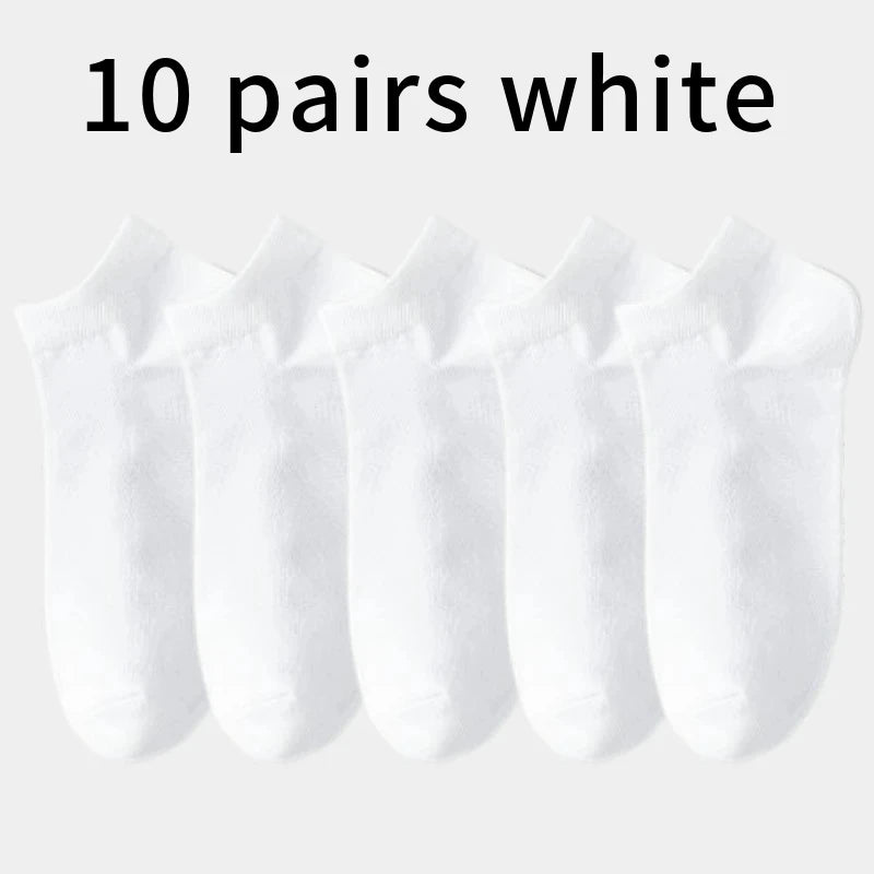 5pairs Men's Fashion Sports Socks, Striped Cotton Sweat Absorption Breathable Comfortable Ankle Socks