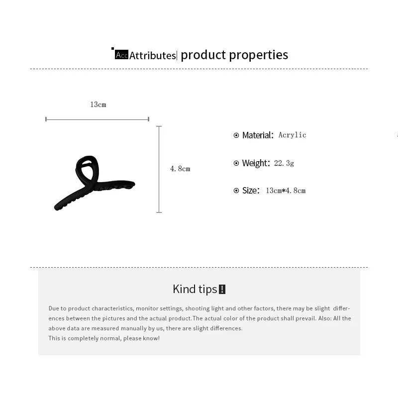 4 Pcs Large Solid Cross Matte Hair Claw Clips for Women Girls Fashion Daily Updo Accessories 13cm