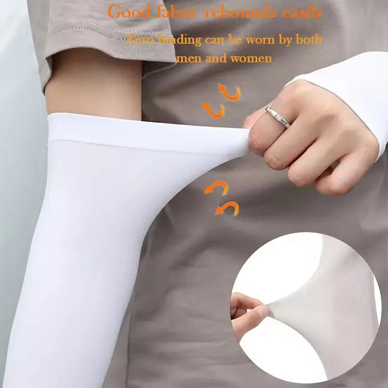Outdoor UV Solar Arm Cover for Men and Women Riding Cool Ice Silk Elastic Arm Cover for Driving Sunscreen Sleeve Cover in Summer