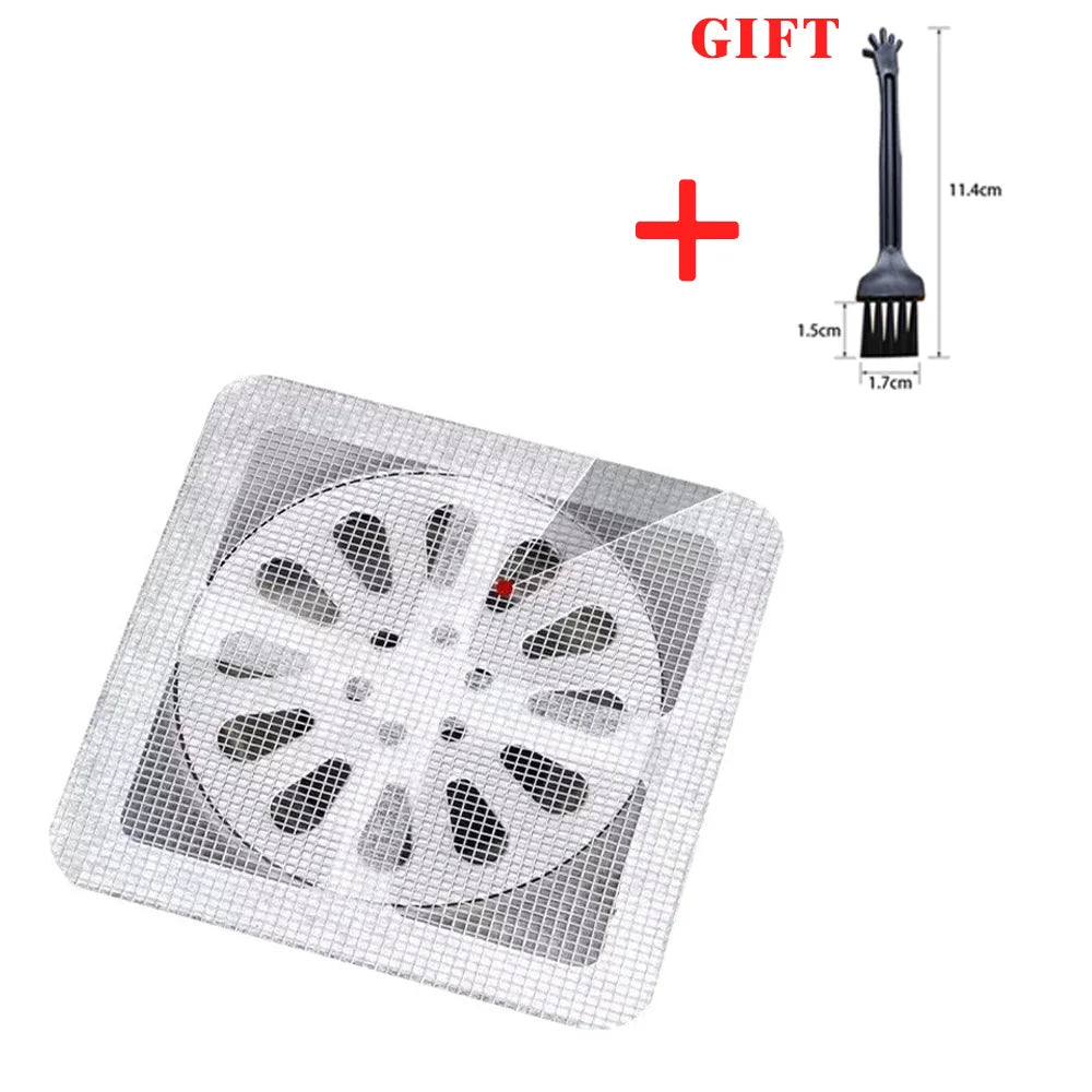 10/20pcs Floor Drain Sticker, Insect-proof Self-adhesive Bathroom Hair Filter Net, Sewer Filter, Kitchen Anti-blocking Mesh Net