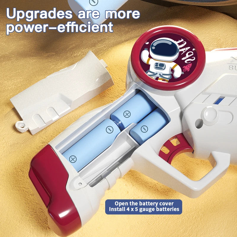 Children Bubble Gun Toy Astronaut Fully Automatic Bubble Machine Bubbles Gun Outdoor Game Fantasy Toy for Boys Girls Gifts