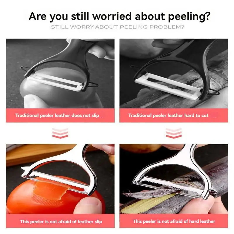 1pcs Serrated Blade/Flat Blade Zinc Alloy Paring Knife Peeler Household Paring Knife Potato Scraper Melon Grater Kitchen Multifu