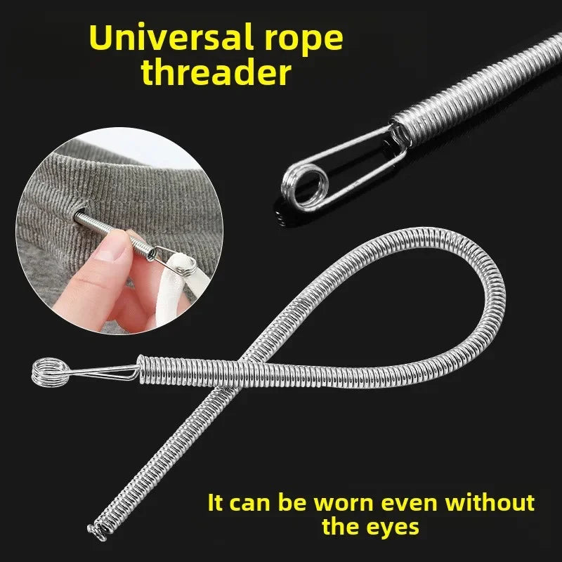 Bendable Spring Drawstring Threader Clip Pants Hoodies Elastic Band Lace Cord Flexible Drawstring Thread DIY