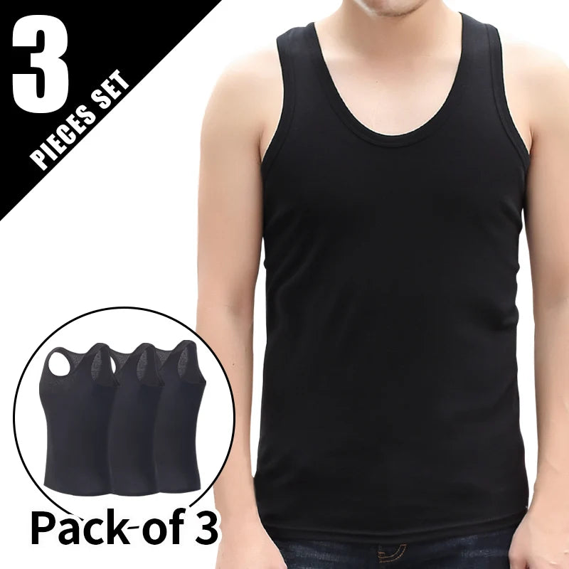 1/3 Pieces Men's Four Seasons Thin Simple Joker Youth Loose Plus Size Solid Color Sports Casual Shirt Middle-aged Men Bottoming