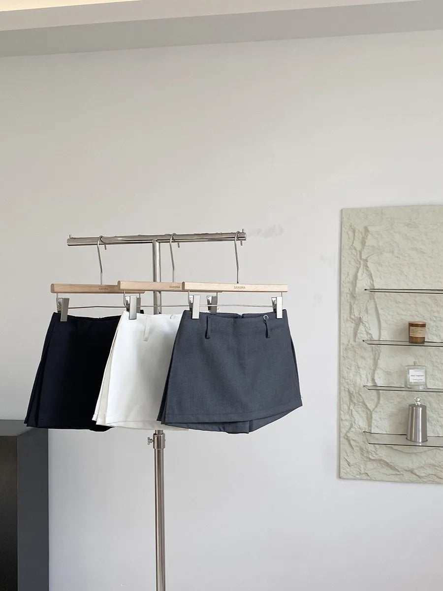 Casual High Waist A-Line  Skirt Pants Women's Summer New Sle Korean Versatile Slimming Anti-Light ort Skirt Pants