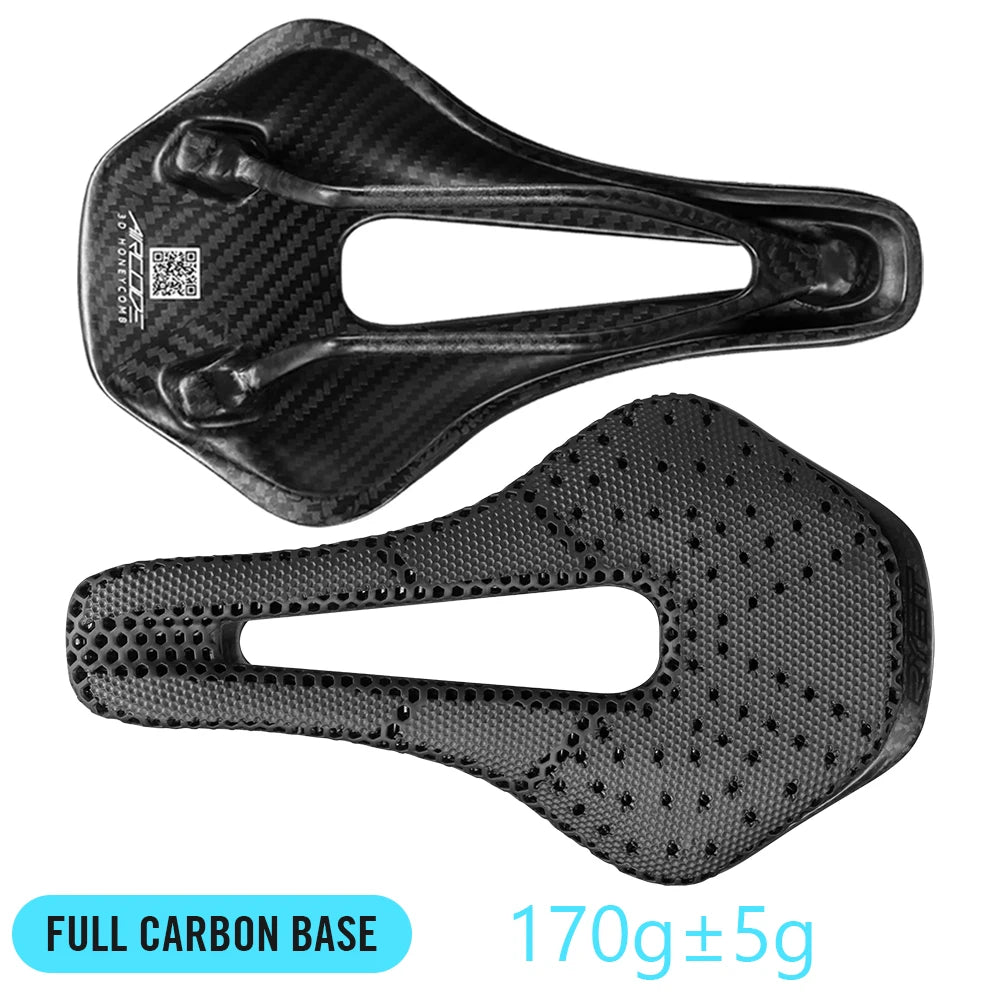 RYET 3D Printed Bike Saddle Ultralight Carbon Fiber Hollow Comfortable Breathable MTB Gravel Road Bicycle Cycling Seating Parts