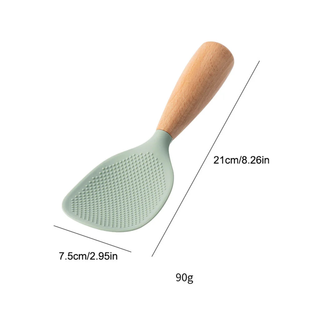1Pcs Silicone Non-Stick Cooking High-Temperature-Resistant Spoon Anti-Scalding Pot Rice Durable Kitchen Gadgets