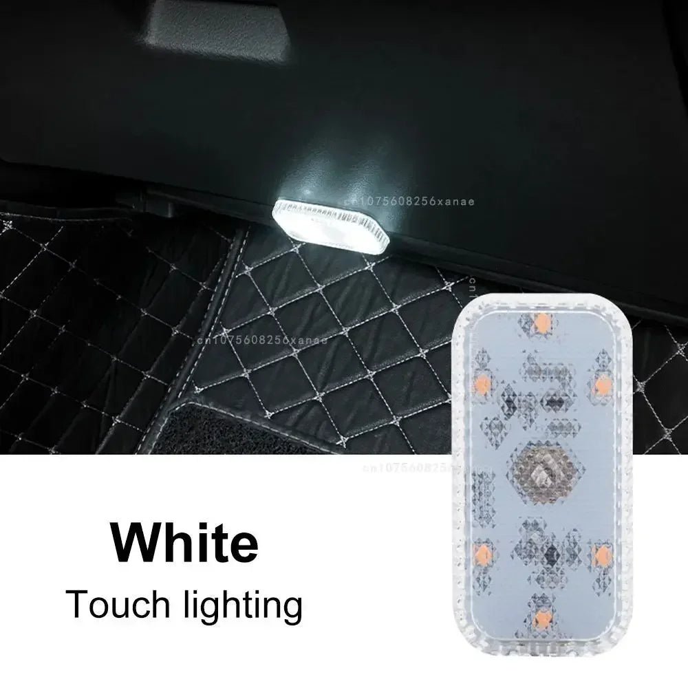 Car Interior Lights Finger Touch Sensor Mini LED Reading Lamp Wireless Touch Light USB Charging Auto Roof Atmosphere Lamp
