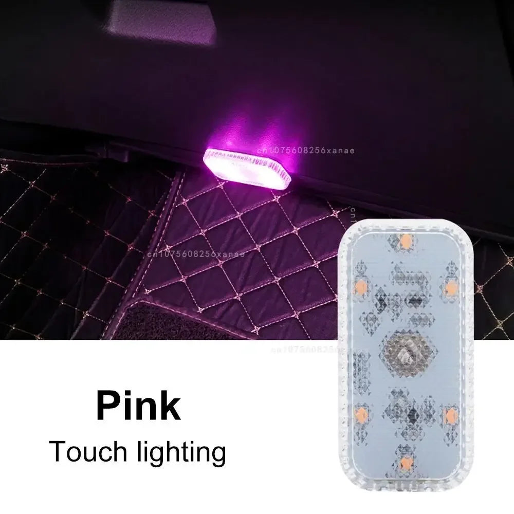Car Interior Lights Finger Touch Sensor Mini LED Reading Lamp Wireless Touch Light USB Charging Auto Roof Atmosphere Lamp