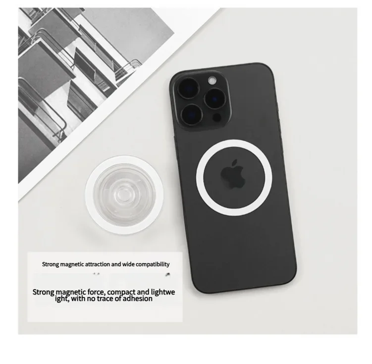 Magnetic Safe Ring Finger Expanding Stand Folding Mobile Phone Grip Holder Socket Pocket Support for iPhone Mac Samsung Xiaomi