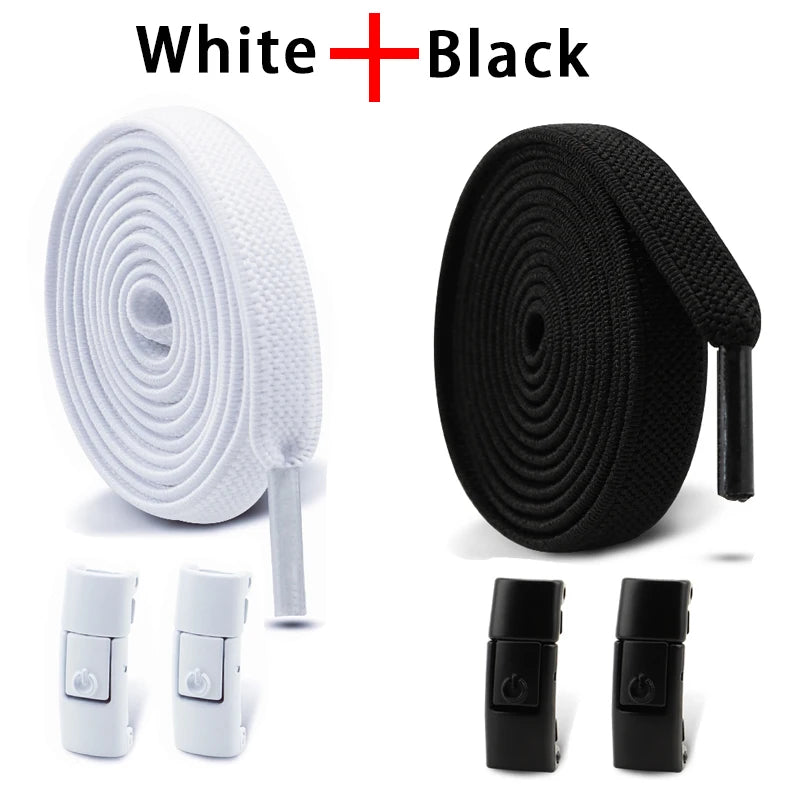 Elastic Laces Sneakers Tennis No Tie Shoe laces Lock Shoelaces without ties Kids Adult Shoelace Shoes Accessories 1Pair/2Pair