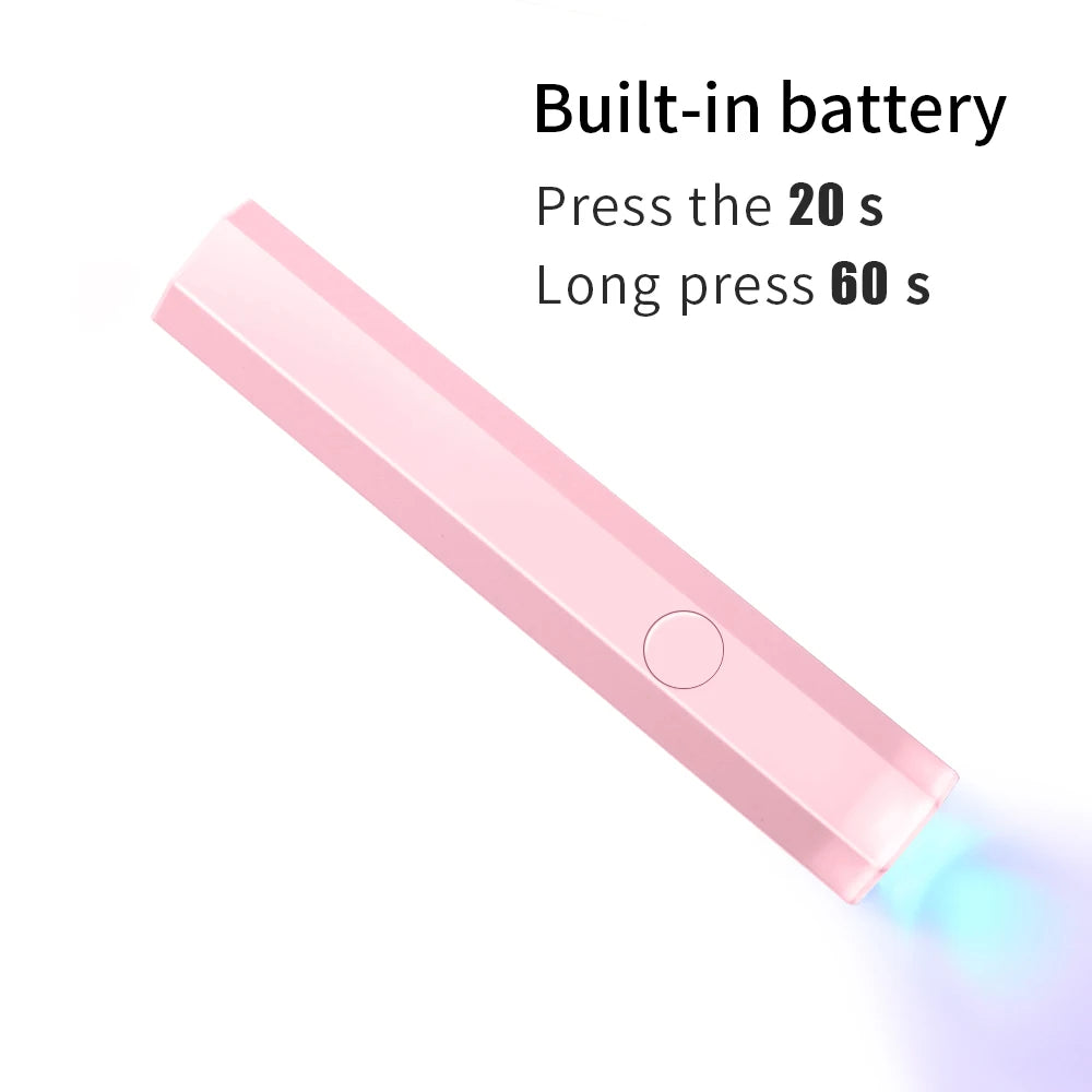 Convenient Handheld Mini UV Light Cure Nails Lamp for Gel Nails LED Nail Lamp for Gel Polish Manicure Nail Dryer for Fast Curing