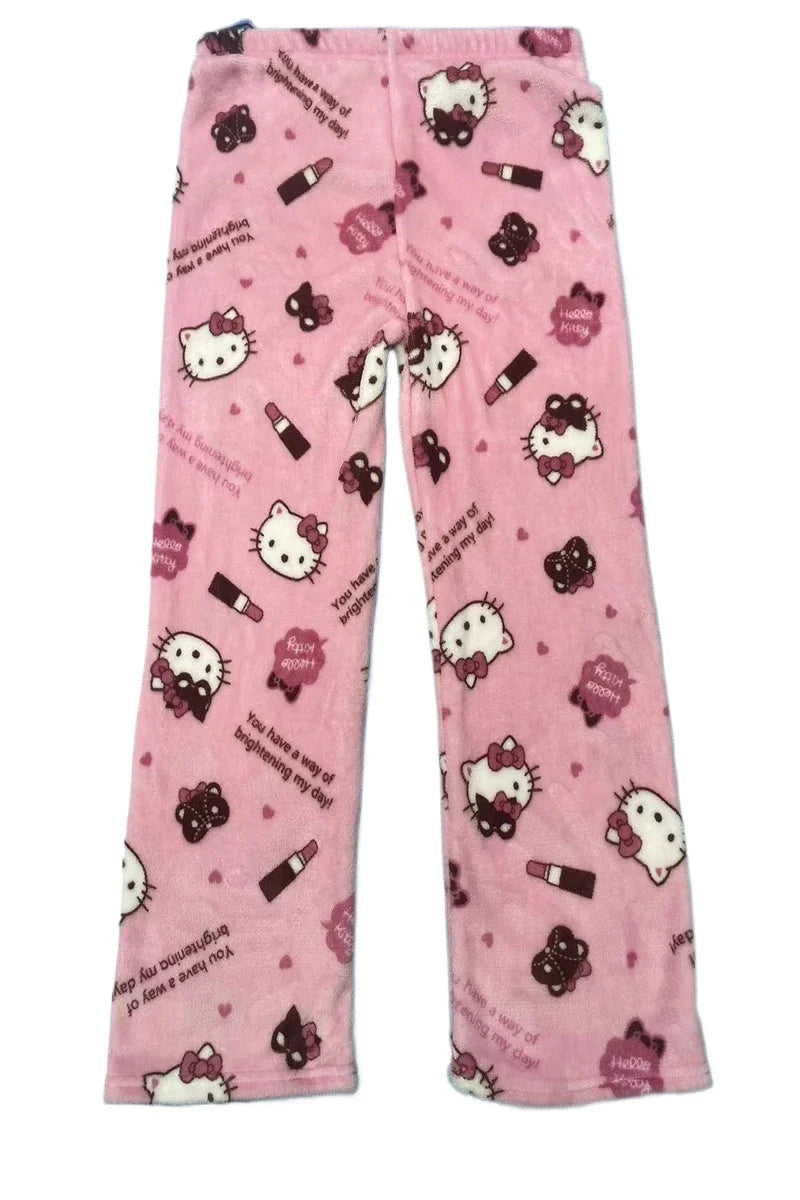 Y2K Hello Kitty Pajamas Pants Sanrio Anime Women's Pajama Pants Cartoon Couple Home Sleepwear Trousers Leisure Home Clothing