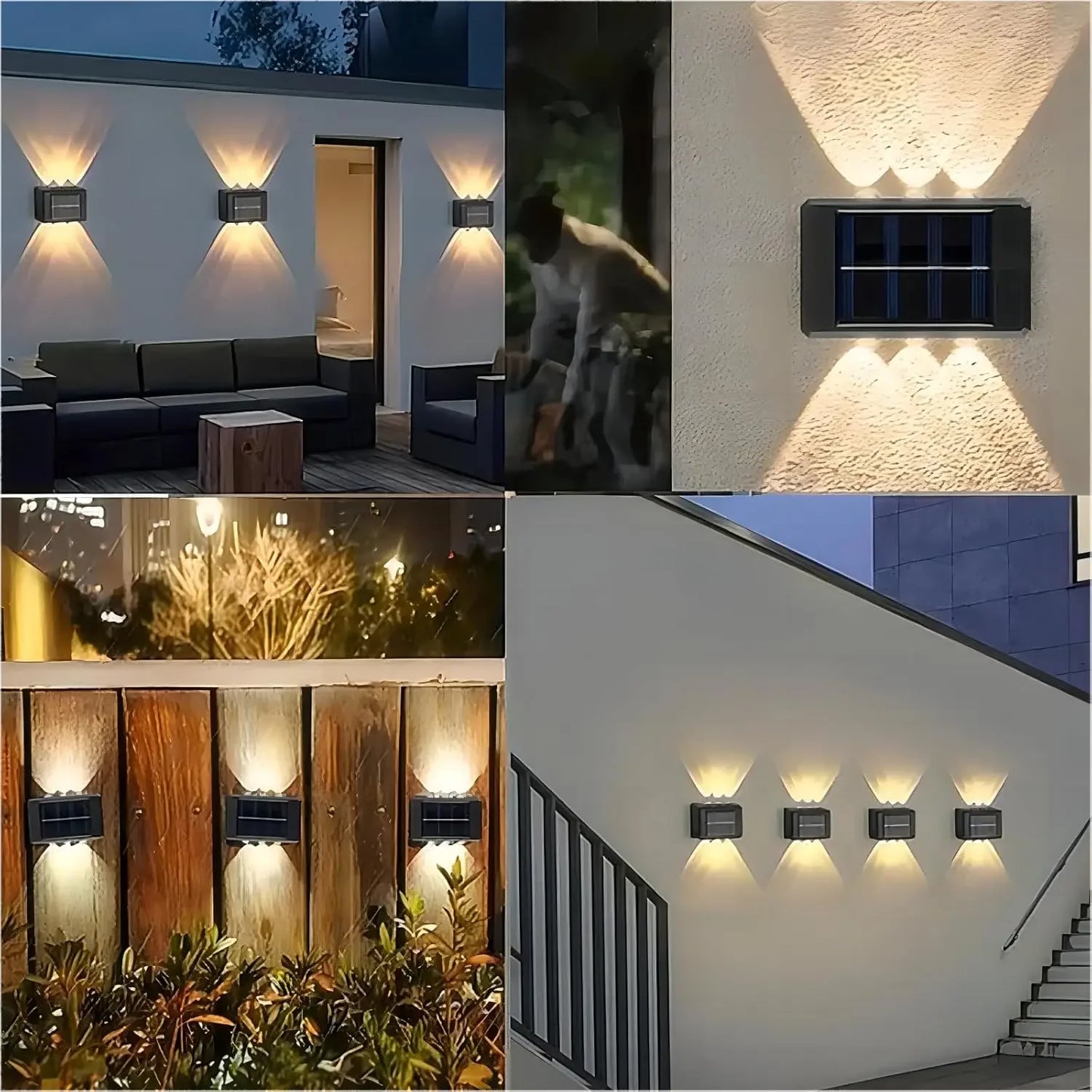 Solar LED Light, Outdoor Waterproof Wall Lamp, Dusk to Dawn Fence Lighting for Summer Garden Yard Porch Walkway Camping Home Dec
