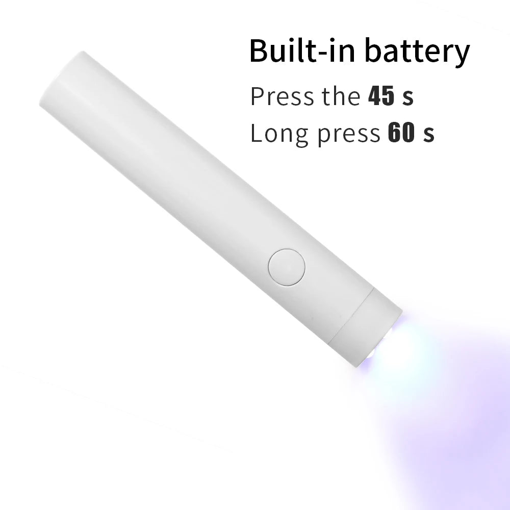 Convenient Handheld Mini UV Light Cure Nails Lamp for Gel Nails LED Nail Lamp for Gel Polish Manicure Nail Dryer for Fast Curing