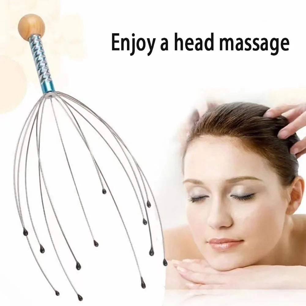 1Pc/2Pcs Handheld Head Massager Stainless Steel Engraved Head Massager Massage Claw Scalp Scratcher Itch Reliever Soul extractor