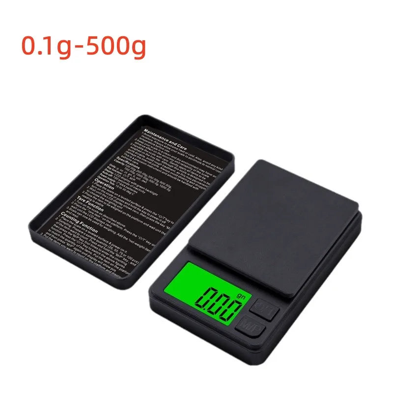 Precision Pocket Scale 1000g X 0.01g - Digital Gram Food Jewelry Ounces/Grains Scale with Backlit LCD - Mini Scale for Travel