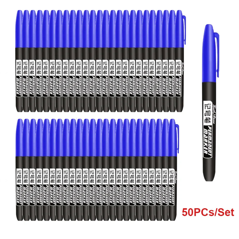 6-20PCs/Set PermanentMarker Pen Fine Point Waterproof Markers Thin Nib Crude Nib Black Blue Red Ink 1.5mm Fine Color Marker Pens