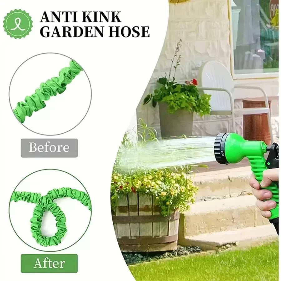7Water Spraying Functions, Expandable Magic Hose, High-Pressure Car Wash, Water Gun Home Garden Watering Hose pet cat dog shower