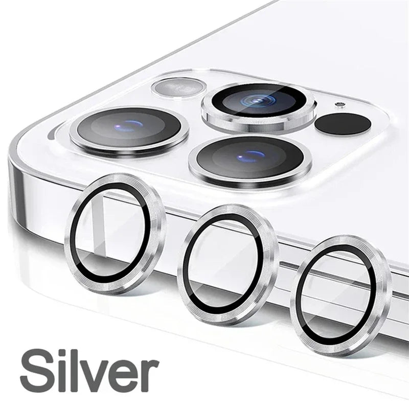 3-2pcs Camera Lens Protector For iPhone 12 13 14 15 Pro Max 13 Mini Metal Ring Protector Glass Camera Lens For iPhone 15 Pro Max