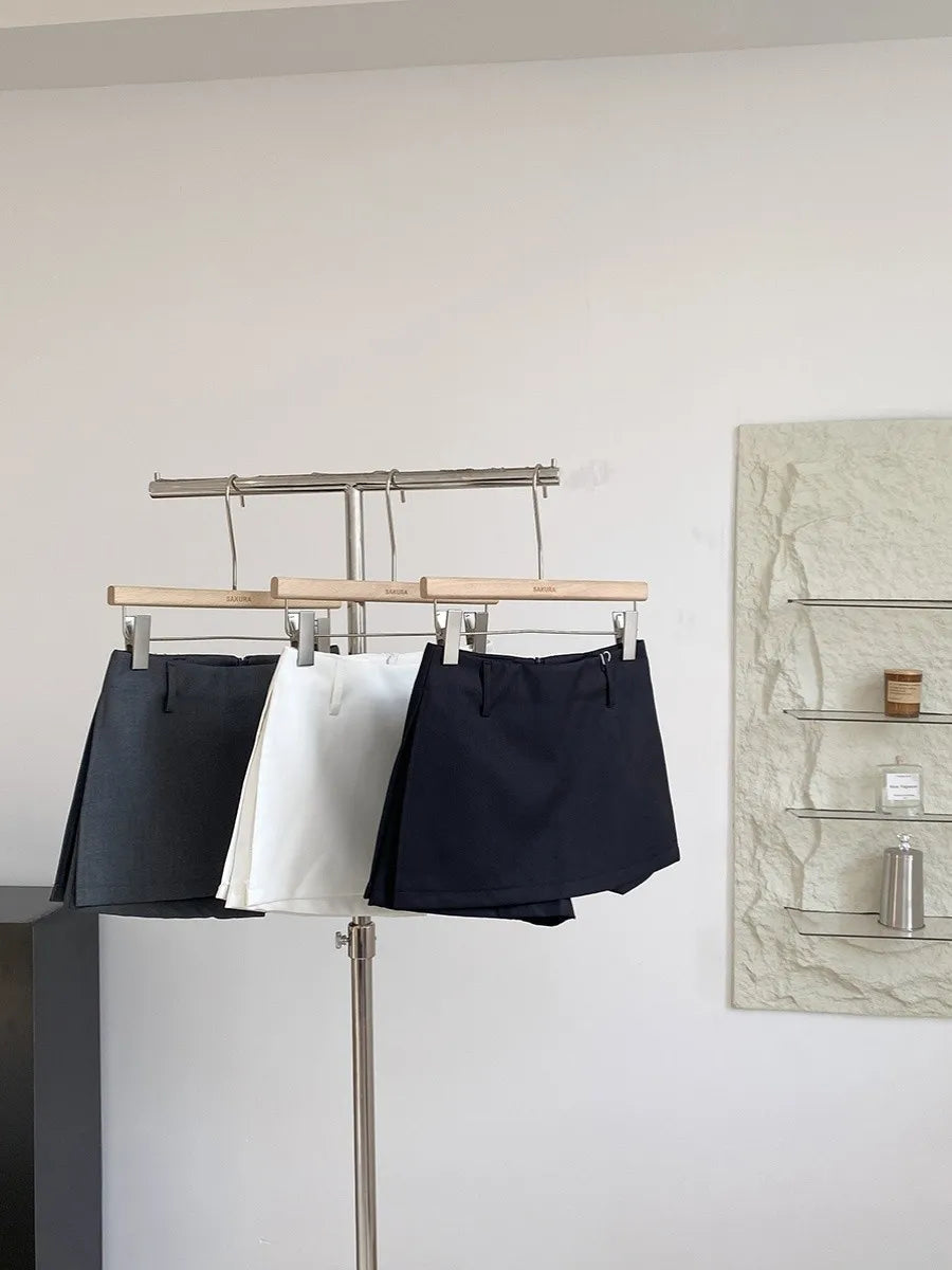 Casual High Waist A-Line  Skirt Pants Women's Summer New Sle Korean Versatile Slimming Anti-Light ort Skirt Pants