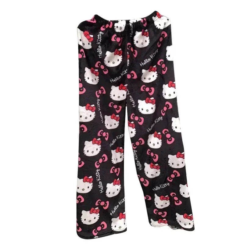 Y2K Hello Kitty Pajamas Pants Sanrio Anime Women's Pajama Pants Cartoon Couple Home Sleepwear Trousers Leisure Home Clothing