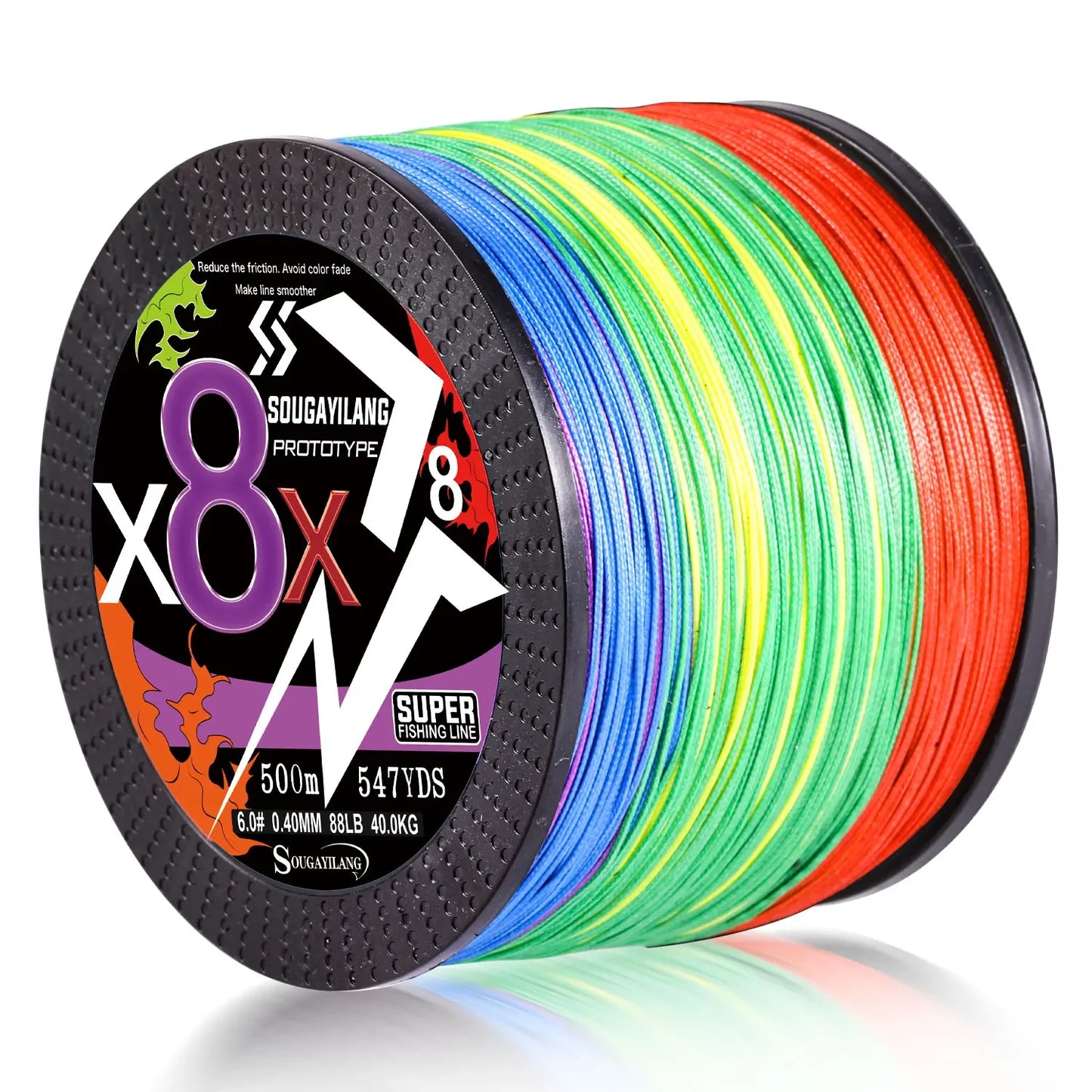 Sougayilang Braided Fishing Line X4 X8 100/300/500 Max Drag 66LB Multifilament PE Line for Bass Pike Carp Fishing Accessories