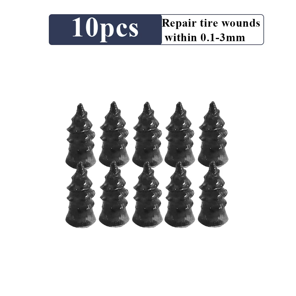 10/30Pcs Car Tyre Repair Rubber Nail Set Universal Car Motorcycle Tyre Repair Nails Truck Scooter Bike Tire Puncture Repair Tool