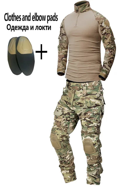 Military Uniform Camouflage Tactical Multicam Suit Men Airsoft Combat Paintball Shirt Coat Pant Soldier Sniper Hunting Clothes