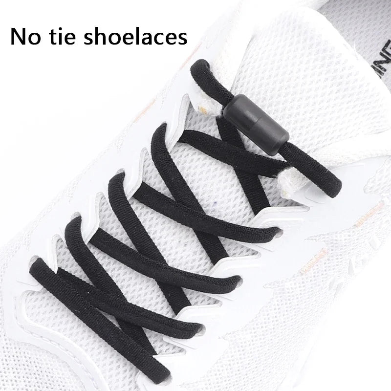 NEW Colorful Options Elastic laces Sneakers No tie Shoelace for Sports Round Shoelaces without ties Kids Adult Shoes Accessories