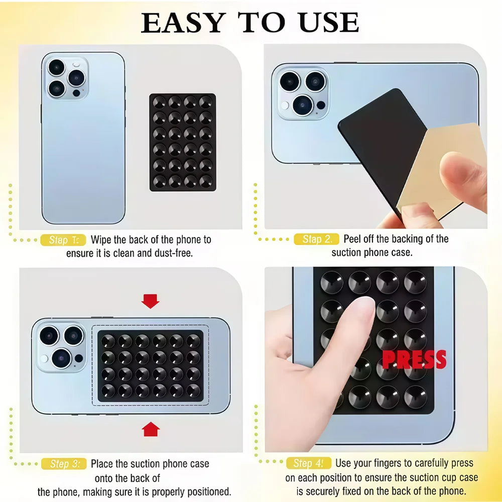 Candy Color Silicone Suction Phone Case Mount Non Slip Suction Cup Phone Stand Silicone Phone Holder For Selfies and Videos