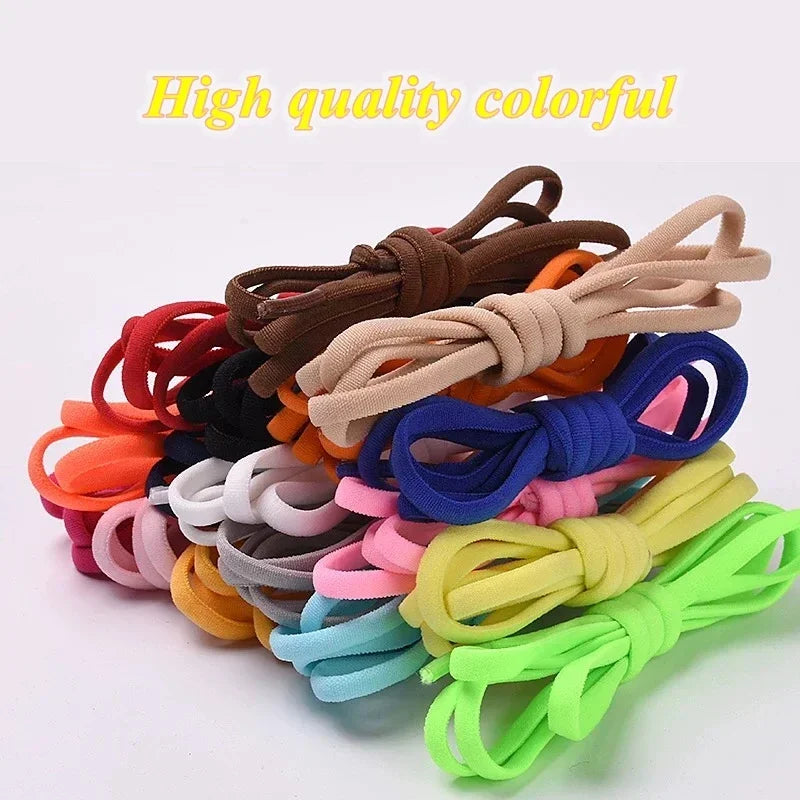 NEW Colorful Options Elastic laces Sneakers No tie Shoelace for Sports Round Shoelaces without ties Kids Adult Shoes Accessories