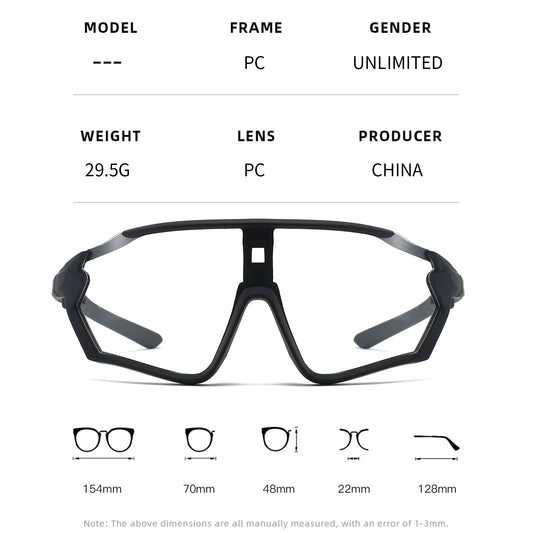 Photochromic Cycling Glasses Sports Bike Sunglasses Men Women Mtb Bicycle Eyewear Baseball Softball Sun Glasses