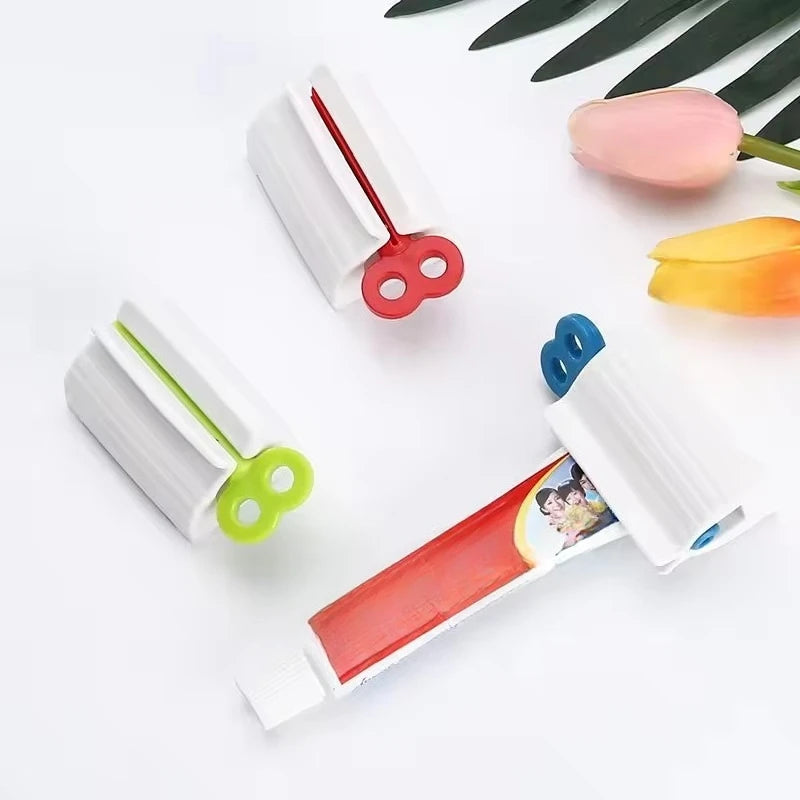 Toothpaste squeezer, roller tube toothpaste squeezer with frosted handle, toothpaste holder, vertical bathroom organizer