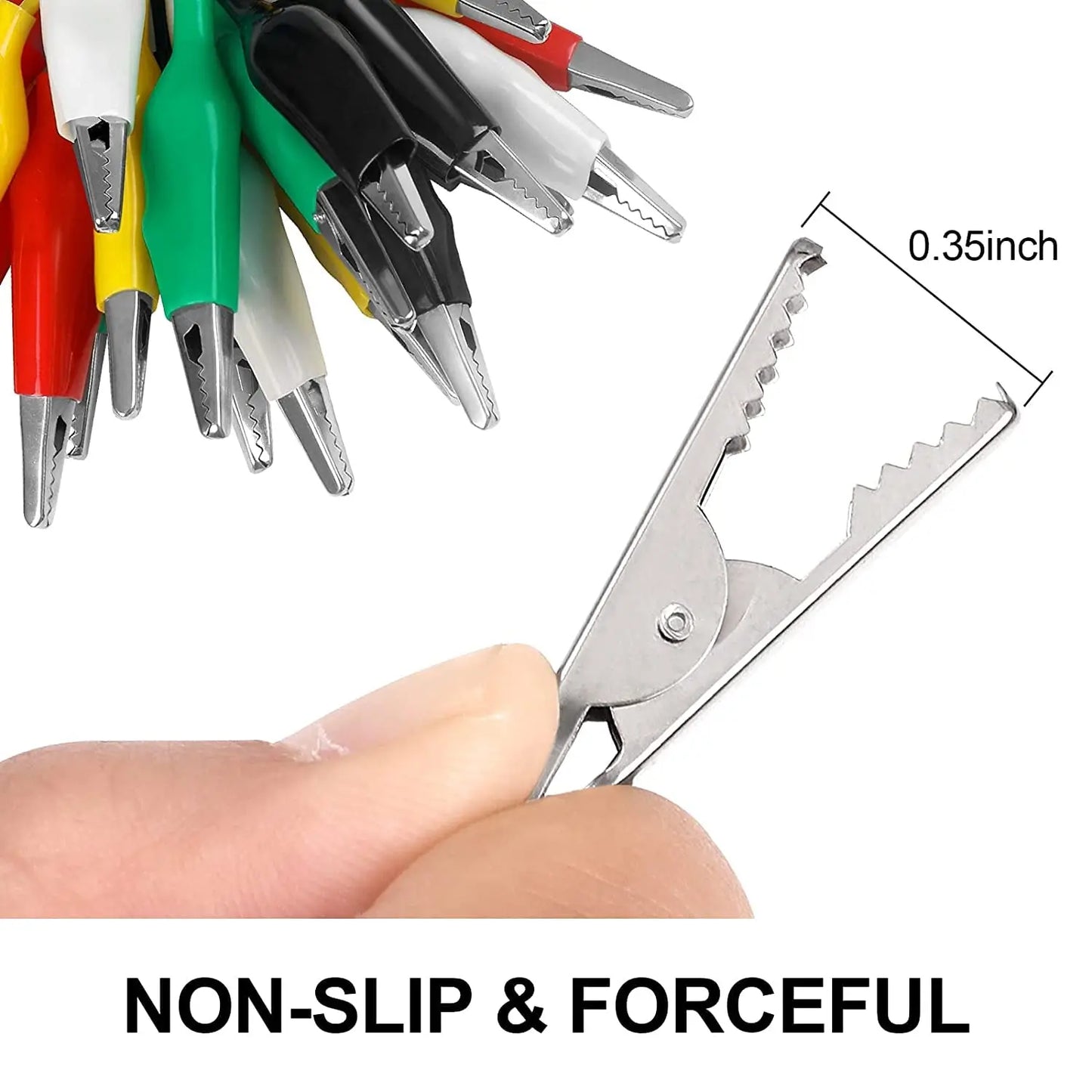 10PCS Alligator Clips Electrical, 5 Colors Test Leads with Testing Probes Crocodile Jumper Wires Cable with Alligator Clips