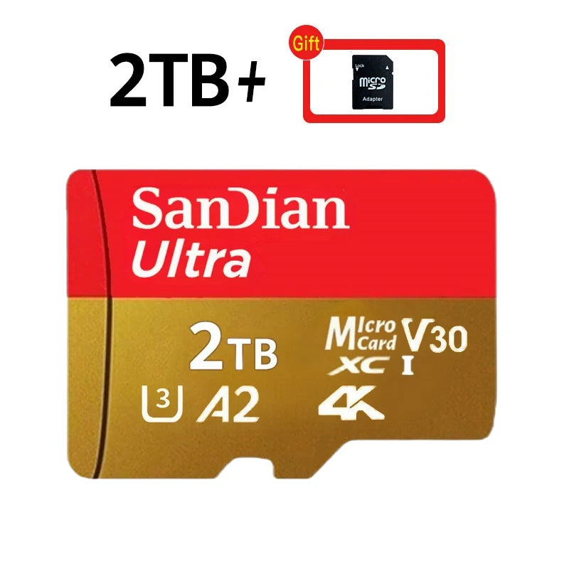 Original 2TB 1TB SanDian Ultra Card SD/TF Flash Memory Card 256/512GB Micro SD Card High Speed for Phone/Drone/Handheld Device