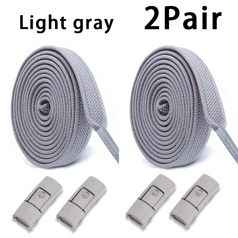 Elastic Laces Sneakers Tennis No Tie Shoe laces Lock Shoelaces without ties Kids Adult Shoelace Shoes Accessories 1Pair/2Pair