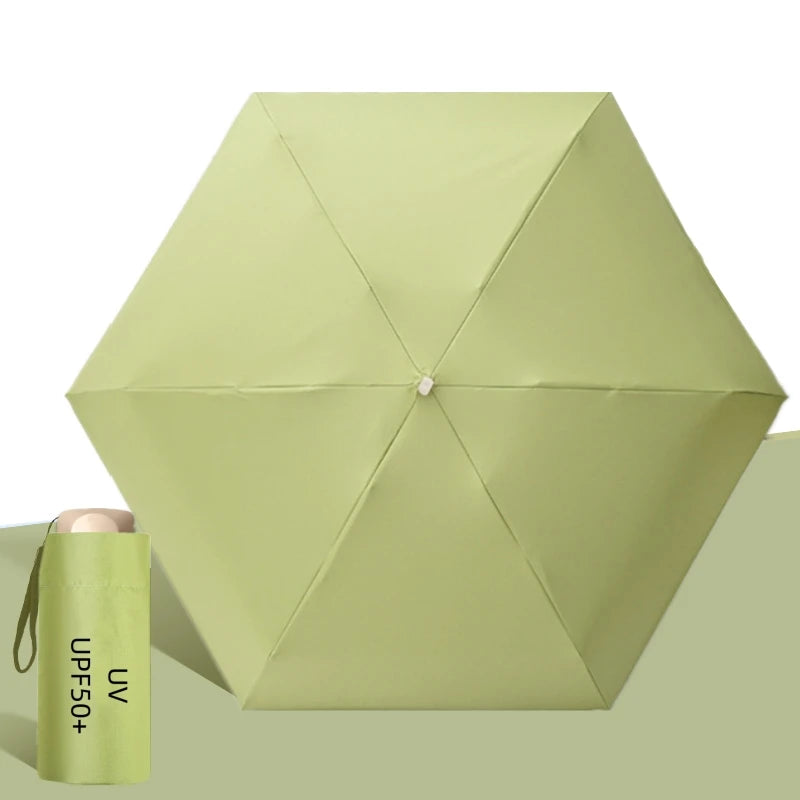UPF50+ Umbrella Mini Pocket Sun Shade Umbrella Portable Vinyl Folding Rain Travel Umbrella UV Protection Parasol Capsule