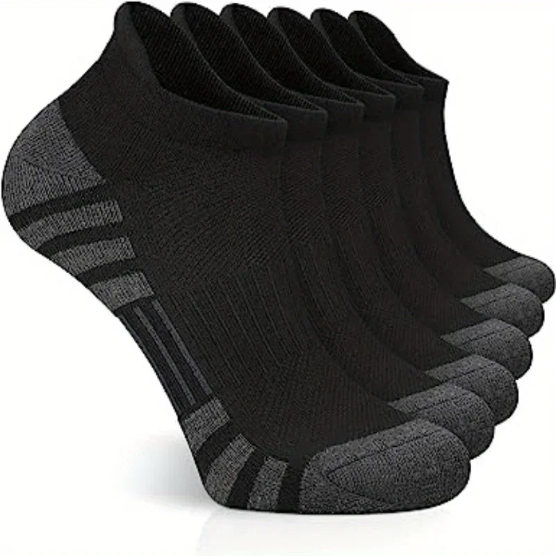6/12/18Pairs Ankle Athletic Running Socks Cushioned Cotton Breathable Low Cut Sports Tab Socks For Men And Women