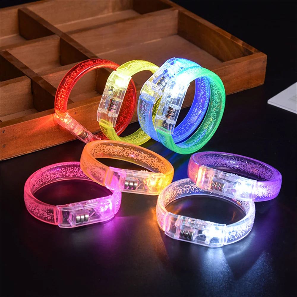 Night LED Battery Light-emitting Bracelet Colorful LED Entertainment Cheering Props Running Led Bracelet Bar Party