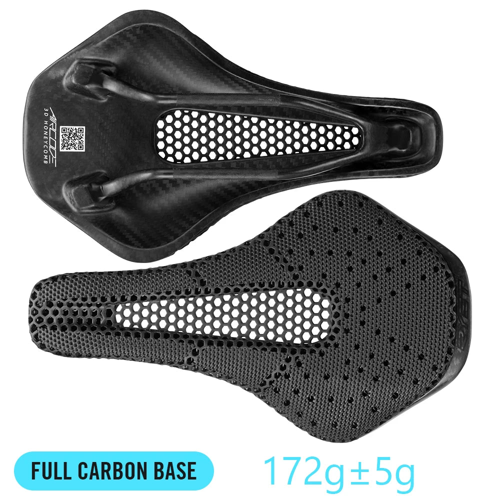 RYET 3D Printed Bike Saddle Ultralight Carbon Fiber Hollow Comfortable Breathable MTB Gravel Road Bicycle Cycling Seating Parts