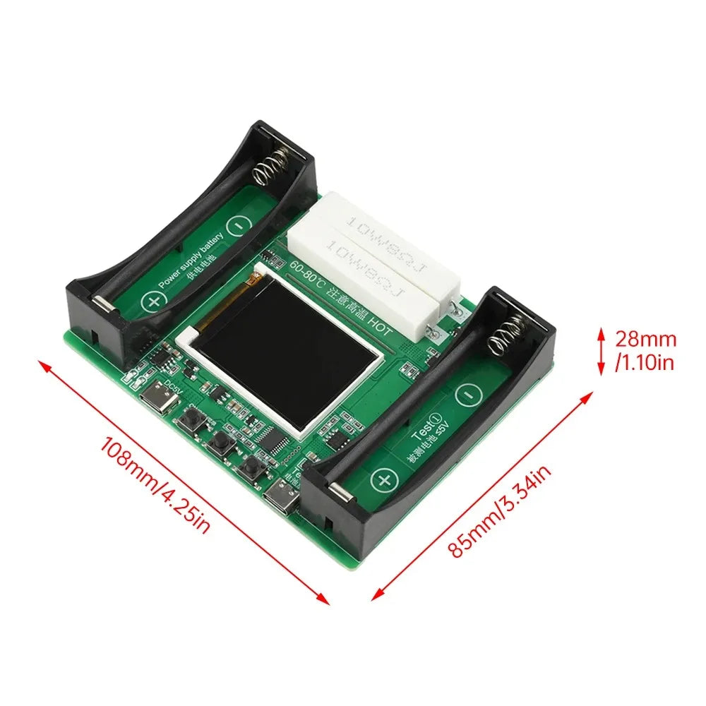 18650 Lithium Battery Capacity Tester MAh MWh Capacity Division Internal Resistance Measuring Module Type-C 18650 Battery Tester