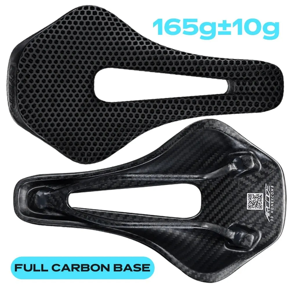 RYET 3D Printed Bike Saddle Ultralight Carbon Fiber Hollow Comfortable Breathable MTB Gravel Road Bicycle Cycling Seating Parts