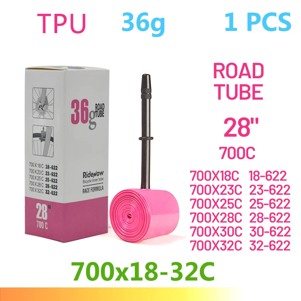 RideNow TPU Bike Inner Tube 700C 700x18 23 25 28 32 35 37 40 47C Road Bicycle Tire MTB Bike Camera 29x1.5 1.75 1.9 pneu aro