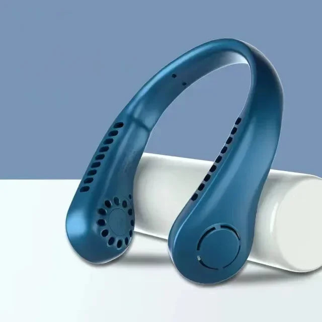 Clearance_Portable mini home summer air-cooled neck hanging fan for outdoor sports, running, travel without blades, wearable USB