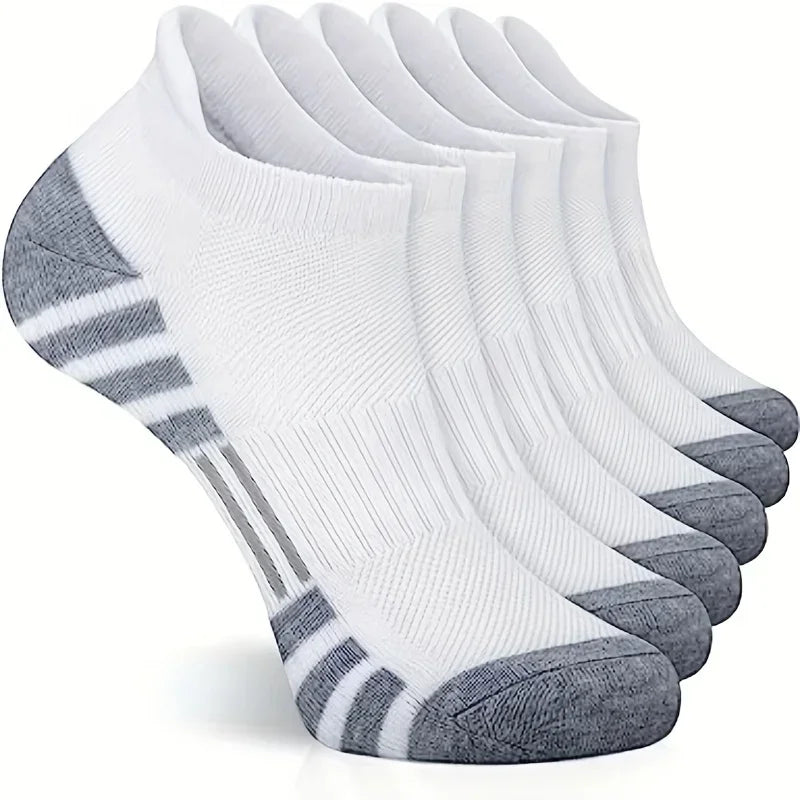 6/12/18Pairs Ankle Athletic Running Socks Cushioned Cotton Breathable Low Cut Sports Tab Socks For Men And Women