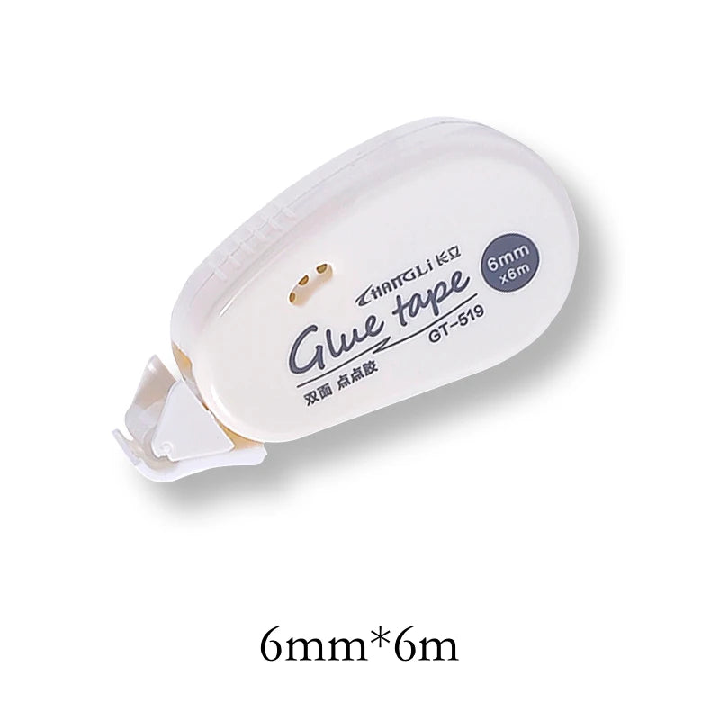 JIANQI 6m*6mm Double Sided Adhesive Dots Glue Tape DIY Scrapbooking Collage Photo Album School Stationery Supplies Roller Tape